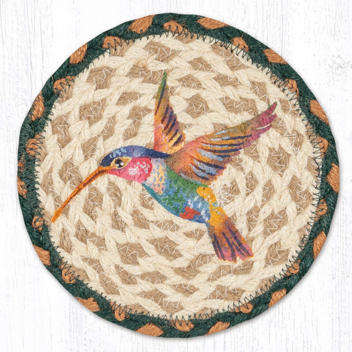 Picture of Earth Rug 79-865RTH 7 x 7 in. LC-865 Ruby Throated Hummingbird Round Large Coaster