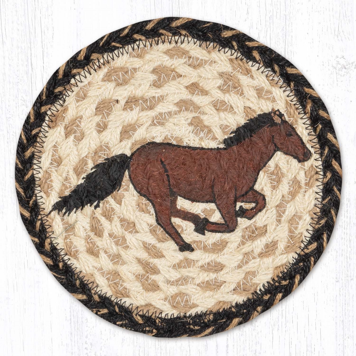 Picture of Earth Rug 79-9-093GH 7 x 7 in. LC-9-93 Galloping Horse Round Large Coaster