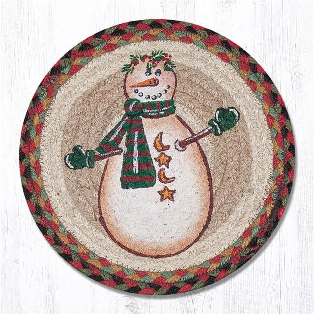 10 x 10 in. Moon & Star Snowman Printed Round Swatch