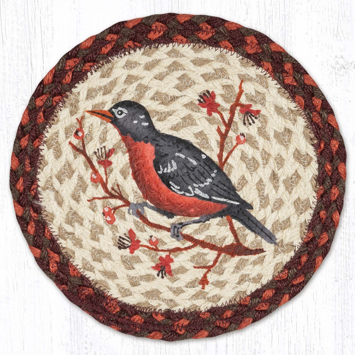 Picture of Earth Rug 80-717WR 10 x 10 in. MSPR-717 Wildlife Robin Printed Round Trivet