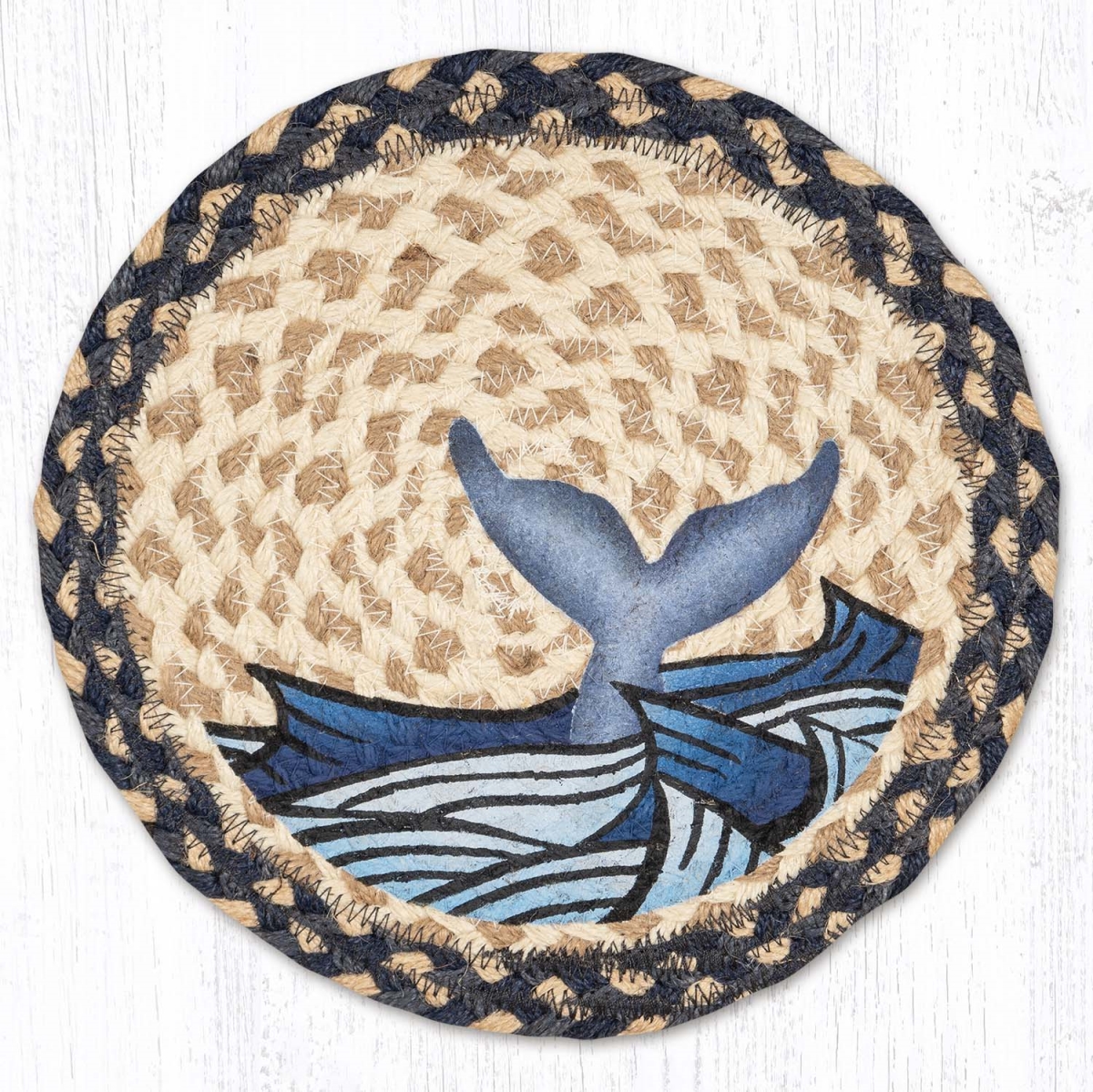 Picture of Earth Rug 80-868WT 10 x 10 in. MSPR-868 Whale Tail Printed Round Trivet