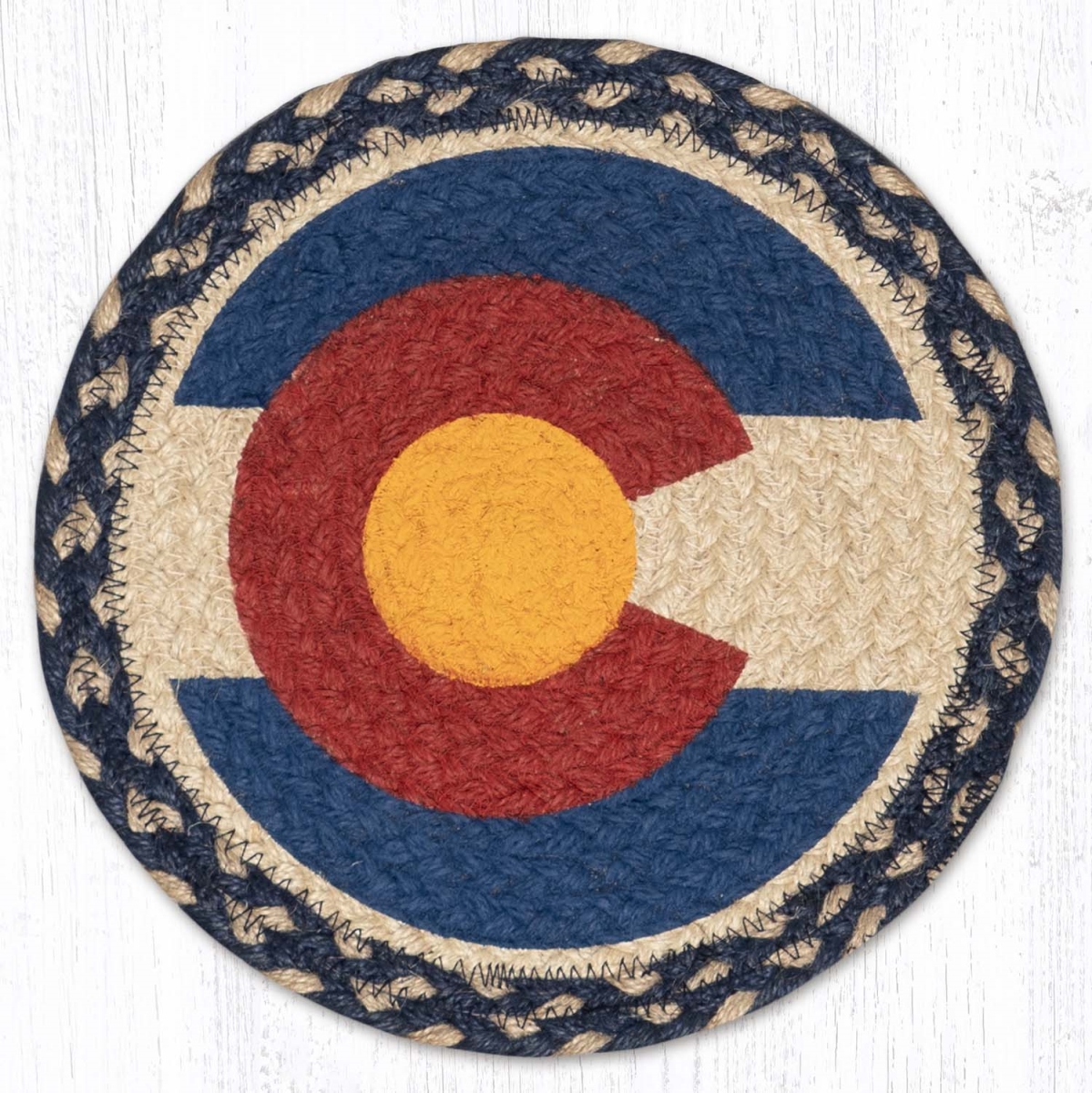 Picture of Earth Rug 80-881CF 10 x 10 in. MSPR-881 Colorado Flag Printed Round Trivet