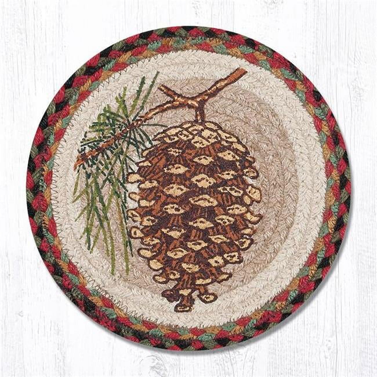 10 x 10 in. Pinecone Printed Round Swatch