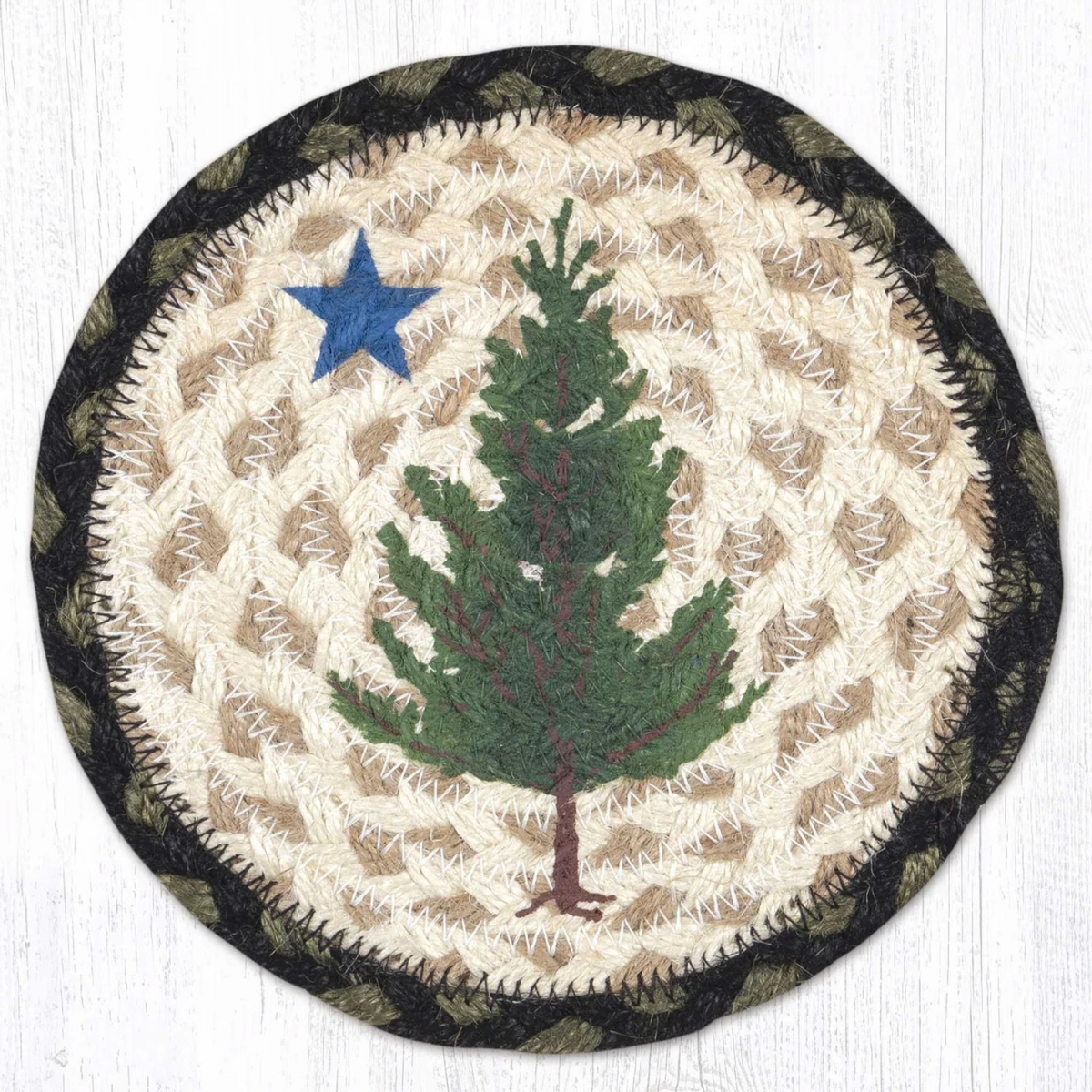 Picture of Earth Rug 31-IC116OMF 5 x 5 in. Old Maine Flag Printed Braided Coaster, Multi Color