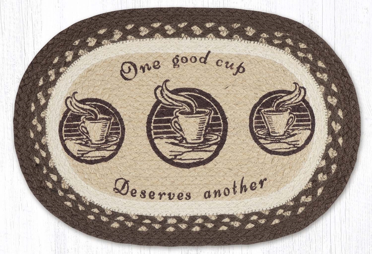 Picture of Earth Rug 48-133OGC 13 x 19 in. One Good Cup Braided Oval Placemat, Multi Color