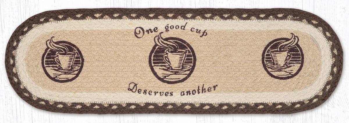Picture of Earth Rug 49-ST133OGC 27 x 8.25 in. ST-OP-133 One Good Cup Braided Oval Stair Tread Mat&#44; Multi Color