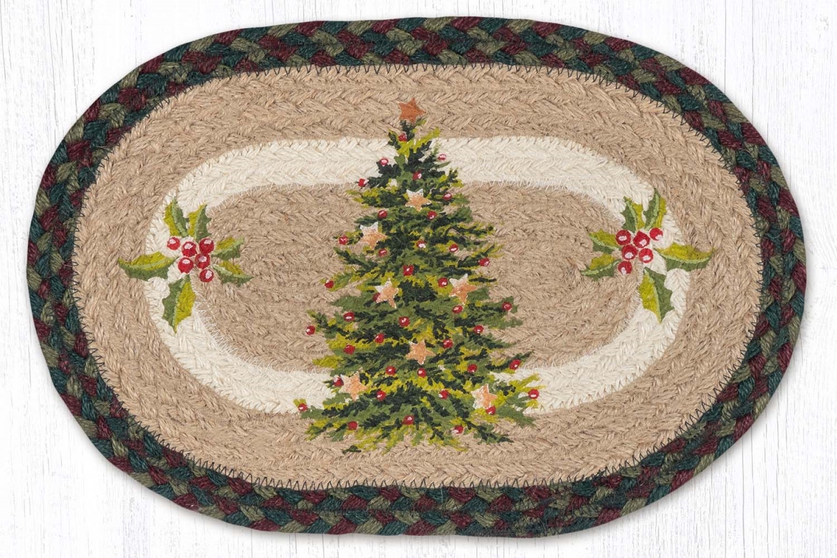 Picture of Earth Rug 81-508CJT 10 x 15 in. MSP-508 Christmas Joy Tree Printed Oval Swatch Rug