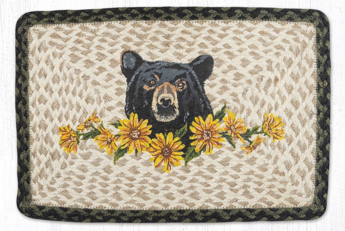 Picture of Earth Rug 59-PM116BF 13 x 19 in. Bear Floral Printed Braided Oblong Placemat&#44; Multi Color