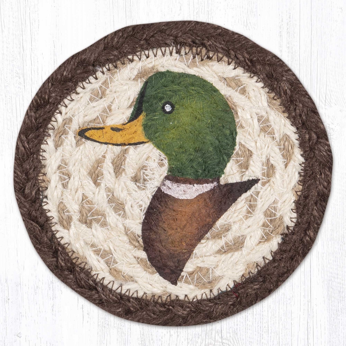 31-IC620MD 5 x 5 in. Mallard Duck Printed Braided Coaster, Multi Color