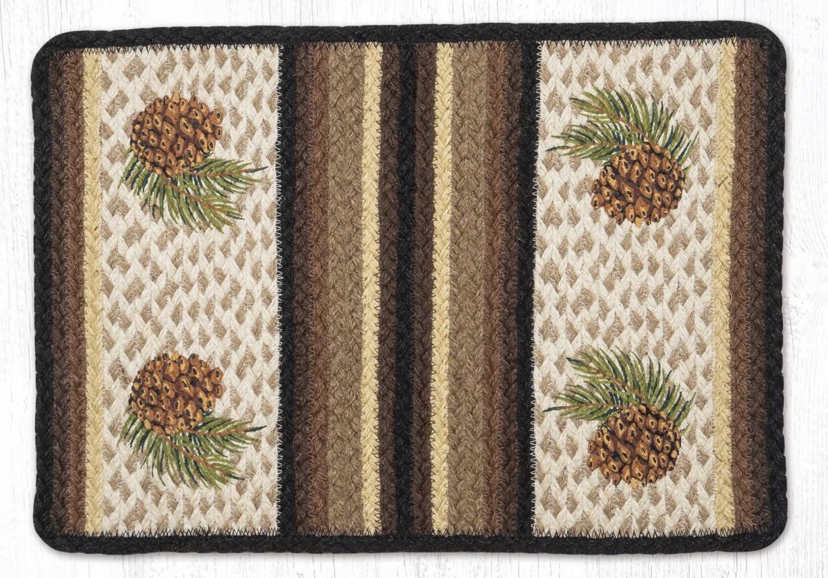 Picture of Earth Rug 59-PMV783P 13 x 19 in. Pinecone Field Printed Braided Oblong Placemat&#44; Multi Color