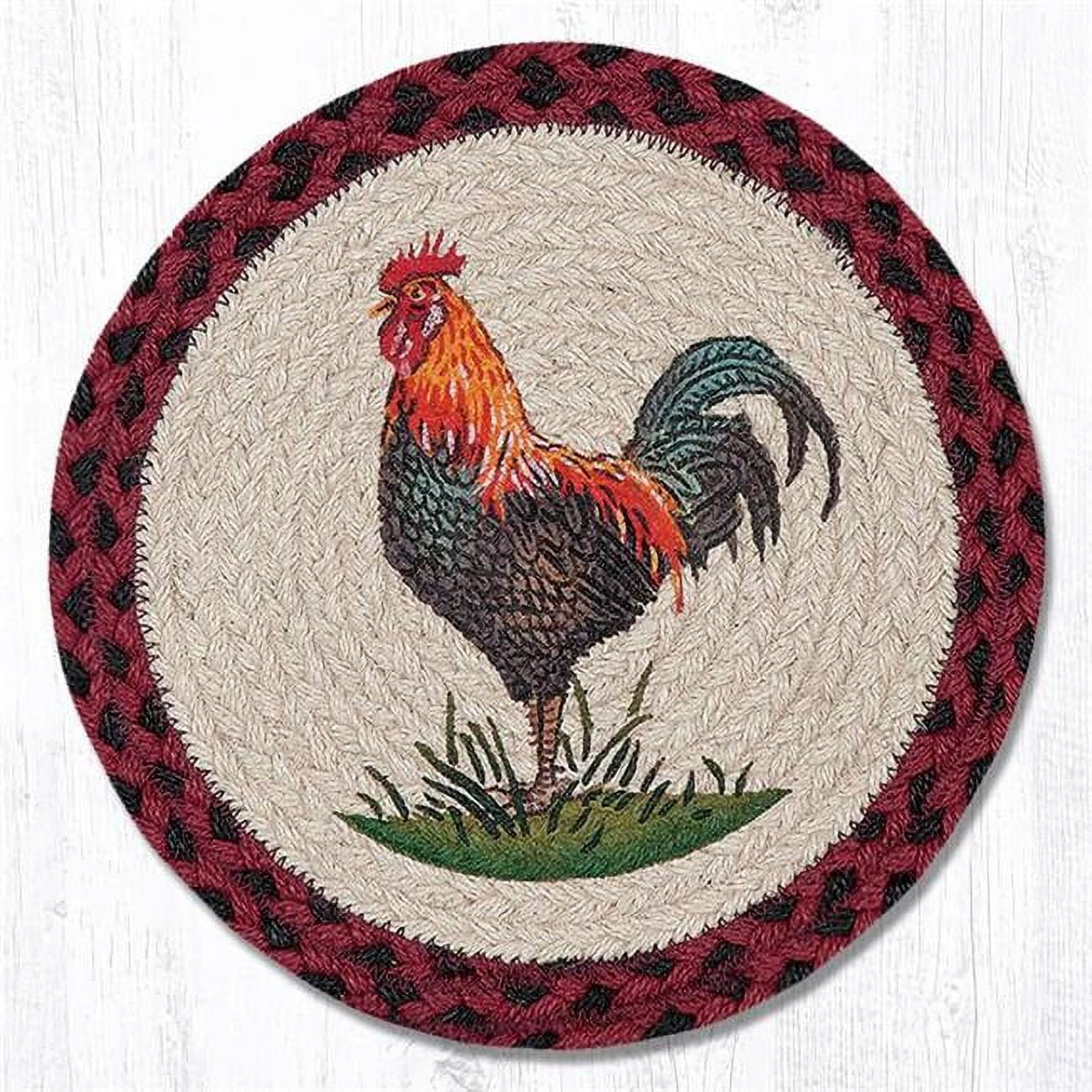 10 x 10 in. Rustic Rooster Printed Round Swatch