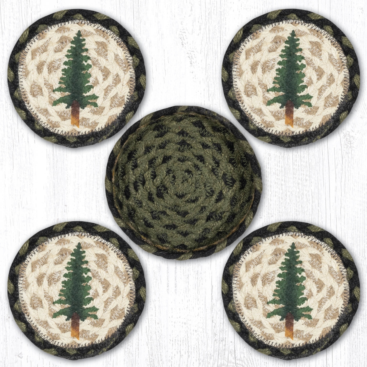 Picture of Earth Rug 29-CB116TT 5 x 5 in. CNB-116 Tall Timber Coasters in a Basket