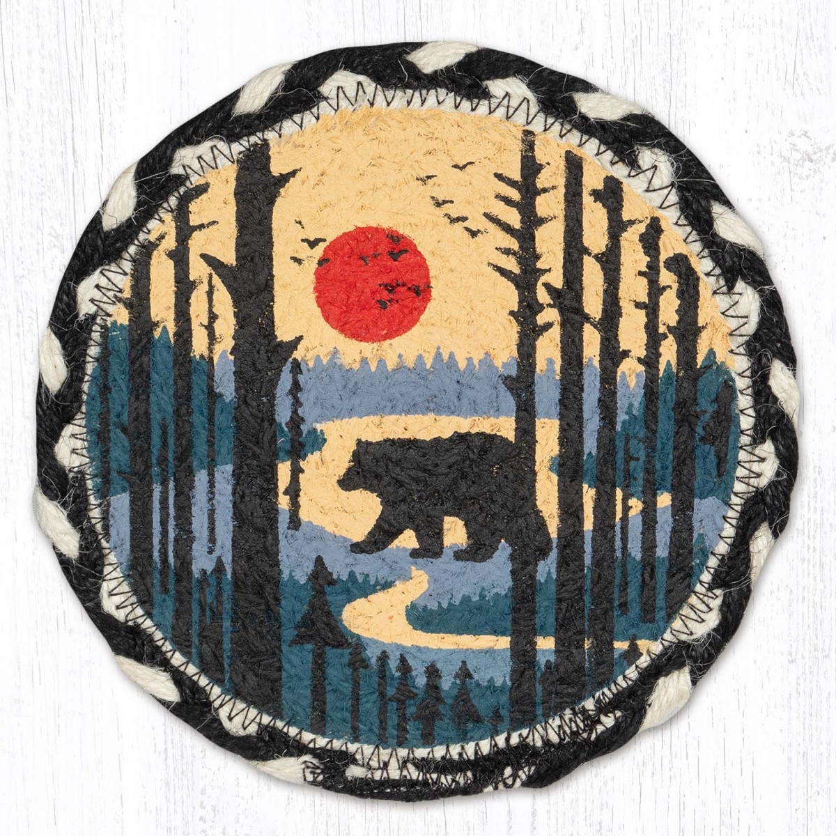 Picture of Earth Rug 79-430BS 7 x 7 in. LC-430 Bear Scene Round Large Coaster