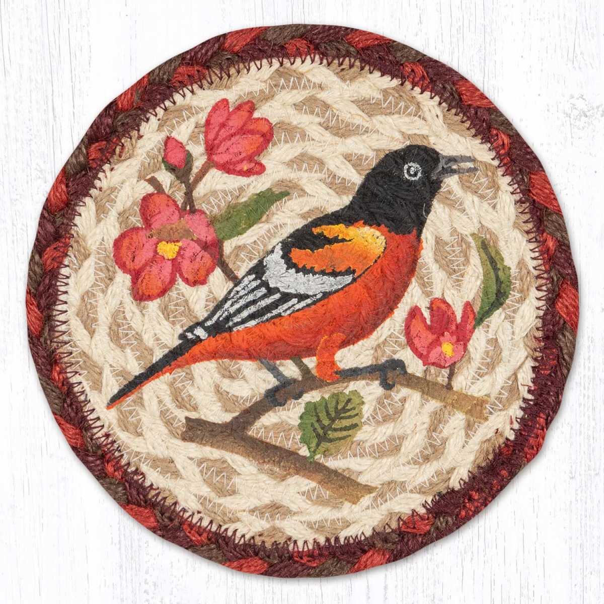 Picture of Earth Rug 79-717WO 7 x 7 in. LC-717 Wildlife Oriole Round Large Coaster