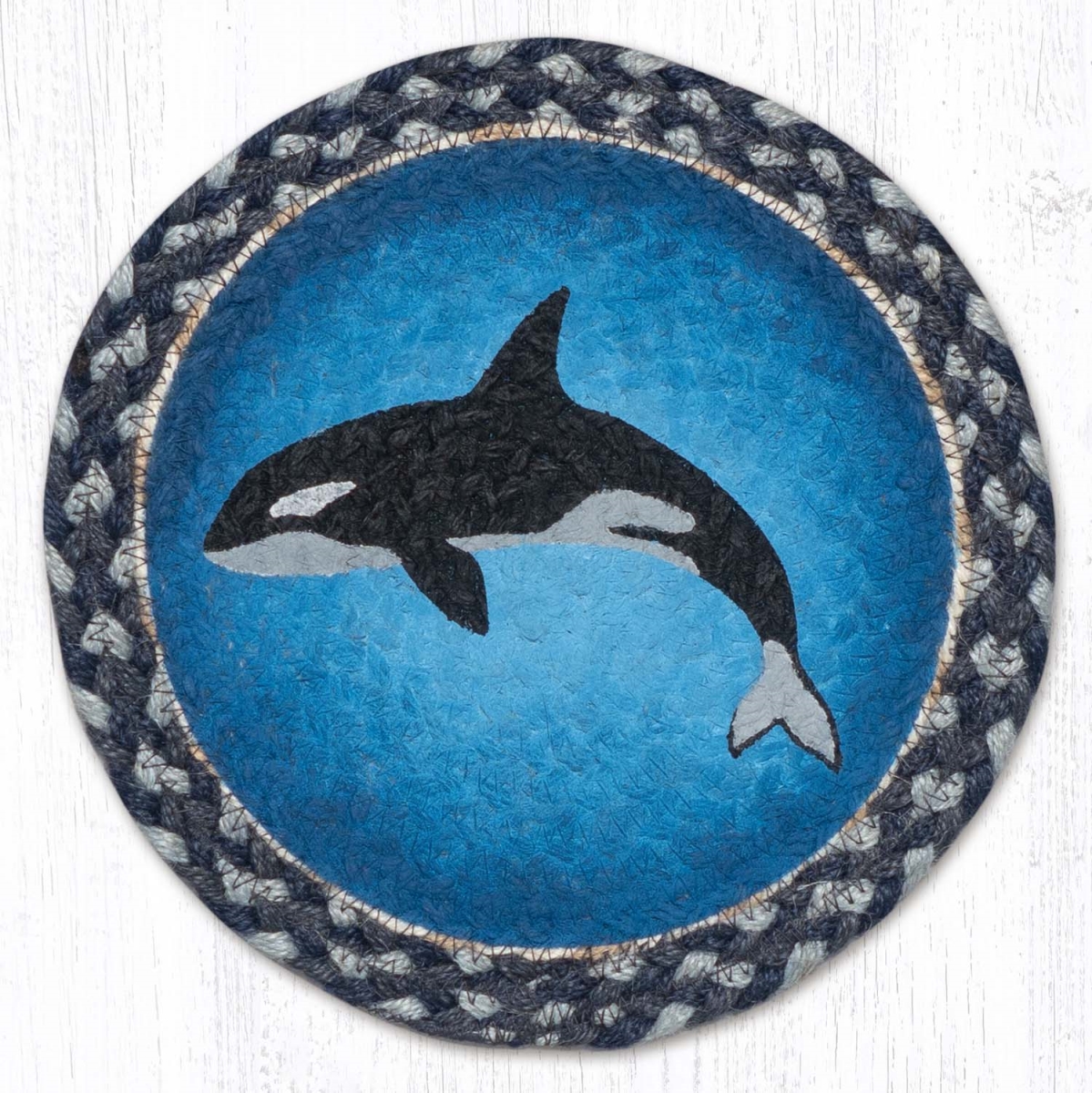 Picture of Earth Rug 80-869O 10 x 10 in. MSPR-869 Orca Printed Round Trivet