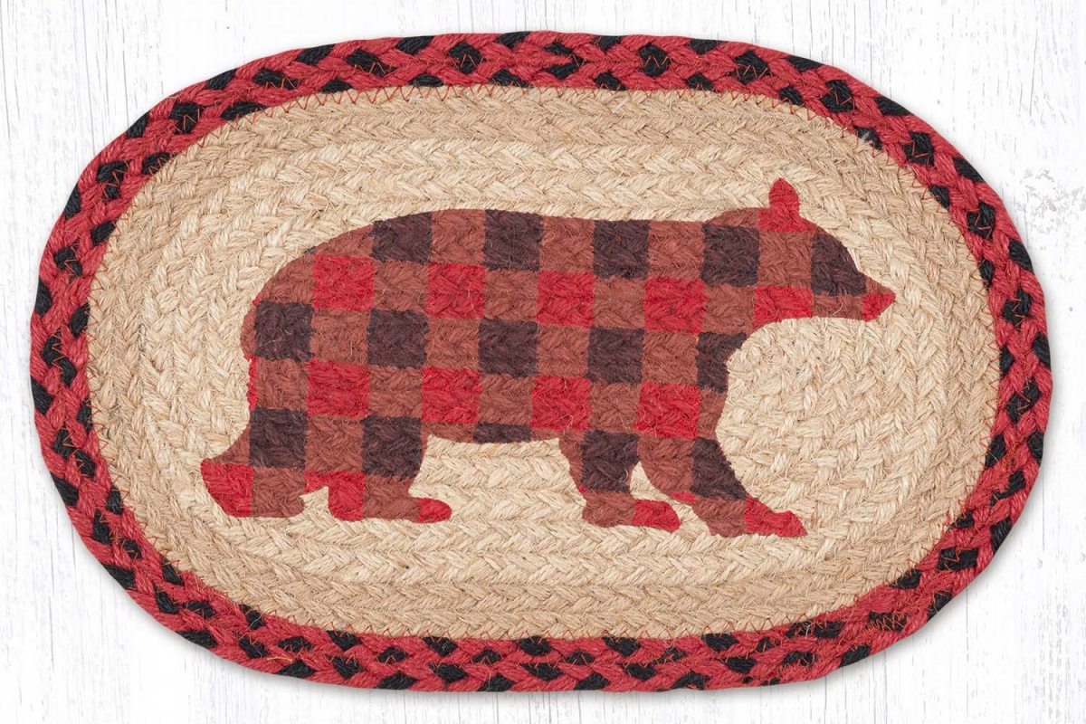 Picture of Earth Rug 81-396FB 10 x 15 in. MSP-396 Flannel Bear Printed Oval Swatch Rug