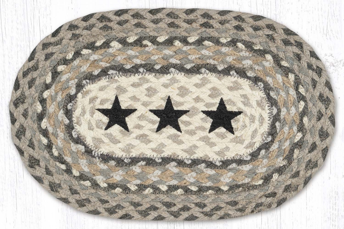 Picture of Earth Rug 81-890BS 10 x 15 in. MSP-890 Black Star Printed Oval Swatch Rug