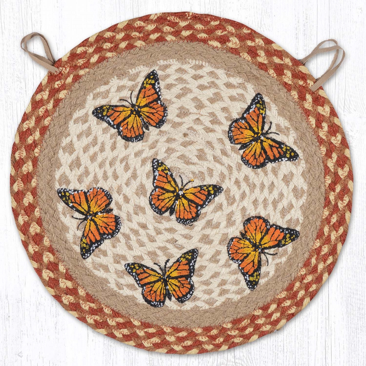 Picture of Earth Rug 49-CH915M 15.5 x 15.5 in. Monarch Braided Round Chair Pad, Multi Color