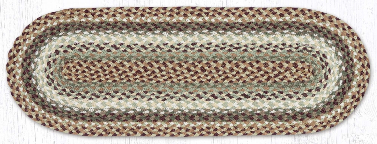 Picture of Earth Rug 52-TR413 13 x 36 in. Buttermilk & Cranberry Braided Jute Table Runner
