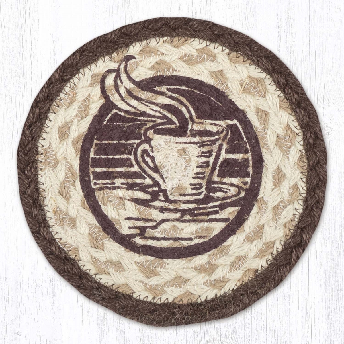 Picture of Earth Rug 79-133OGC 7 x 7 in. One Good Cup Braided Round Large Coaster, Multi Color