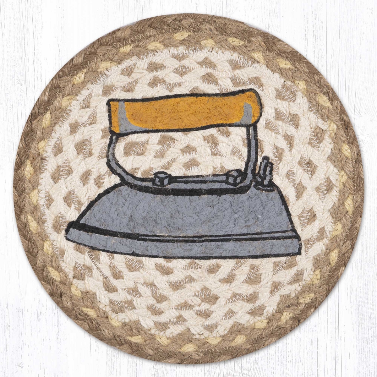 Picture of Earth Rug 80-776L 10 x 10 in. MSPR-776 Laundry Printed Braided Round Trivet&#44; Multi Color