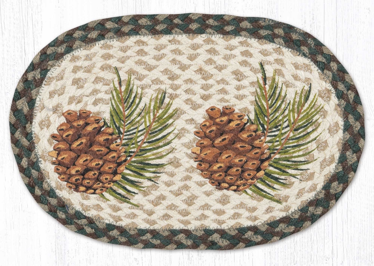 Picture of Earth Rug 81-577GP 10 x 15 in. MSP-577 Graphic Pinecone Printed Oval Swatch Rug