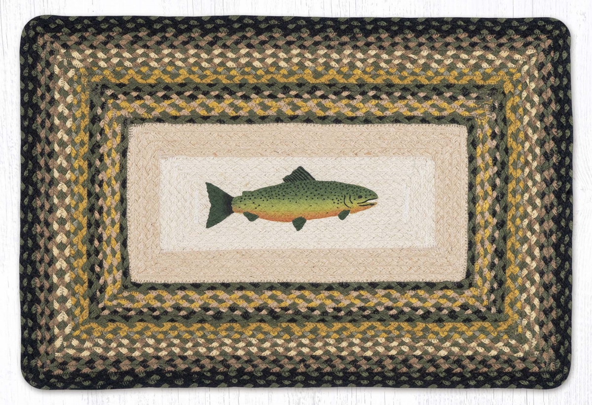 67-116F 20 x 30 in. PP-116 Fish Oblong Patch Rug