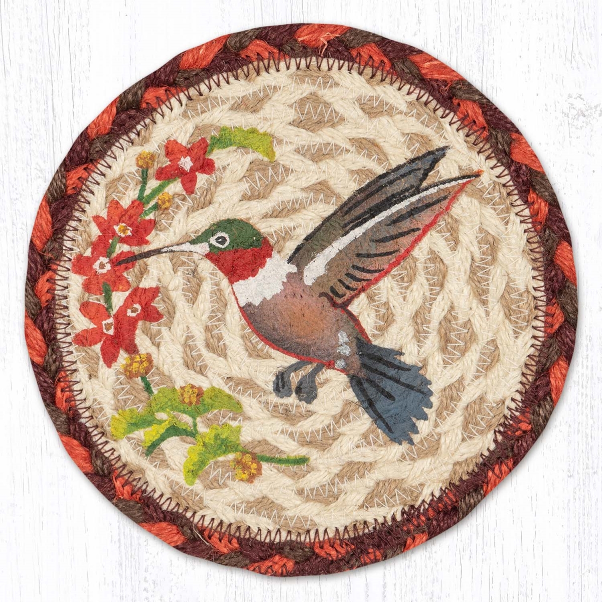 Picture of Earth Rug 79-717WH 7 x 7 in. LC-717 Wildlife Hummingbird Round Large Coaster