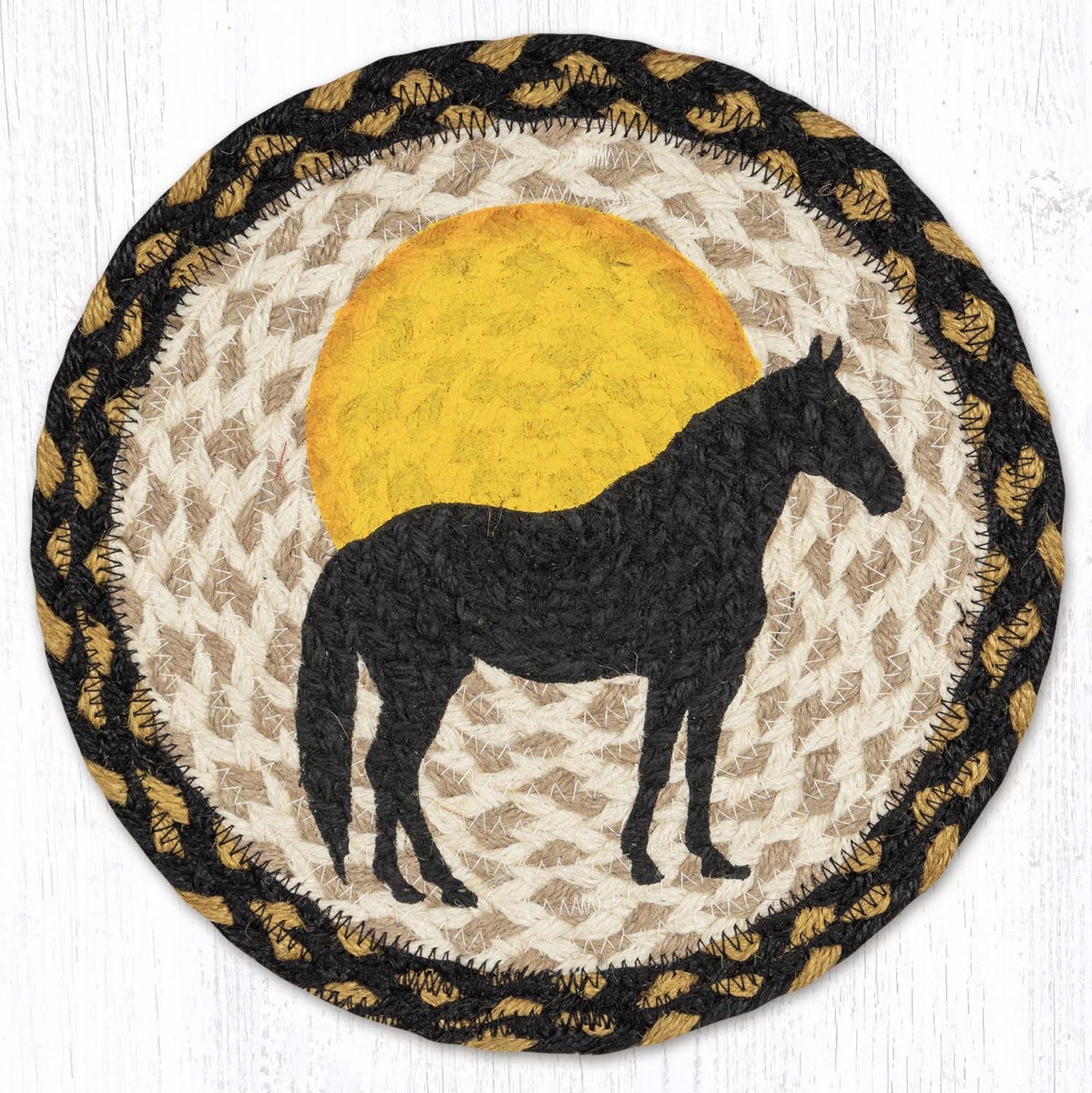Picture of Earth Rug 80-043HS 10 x 10 in. MSPR-43 Horse Silhouette Printed Round Trivet