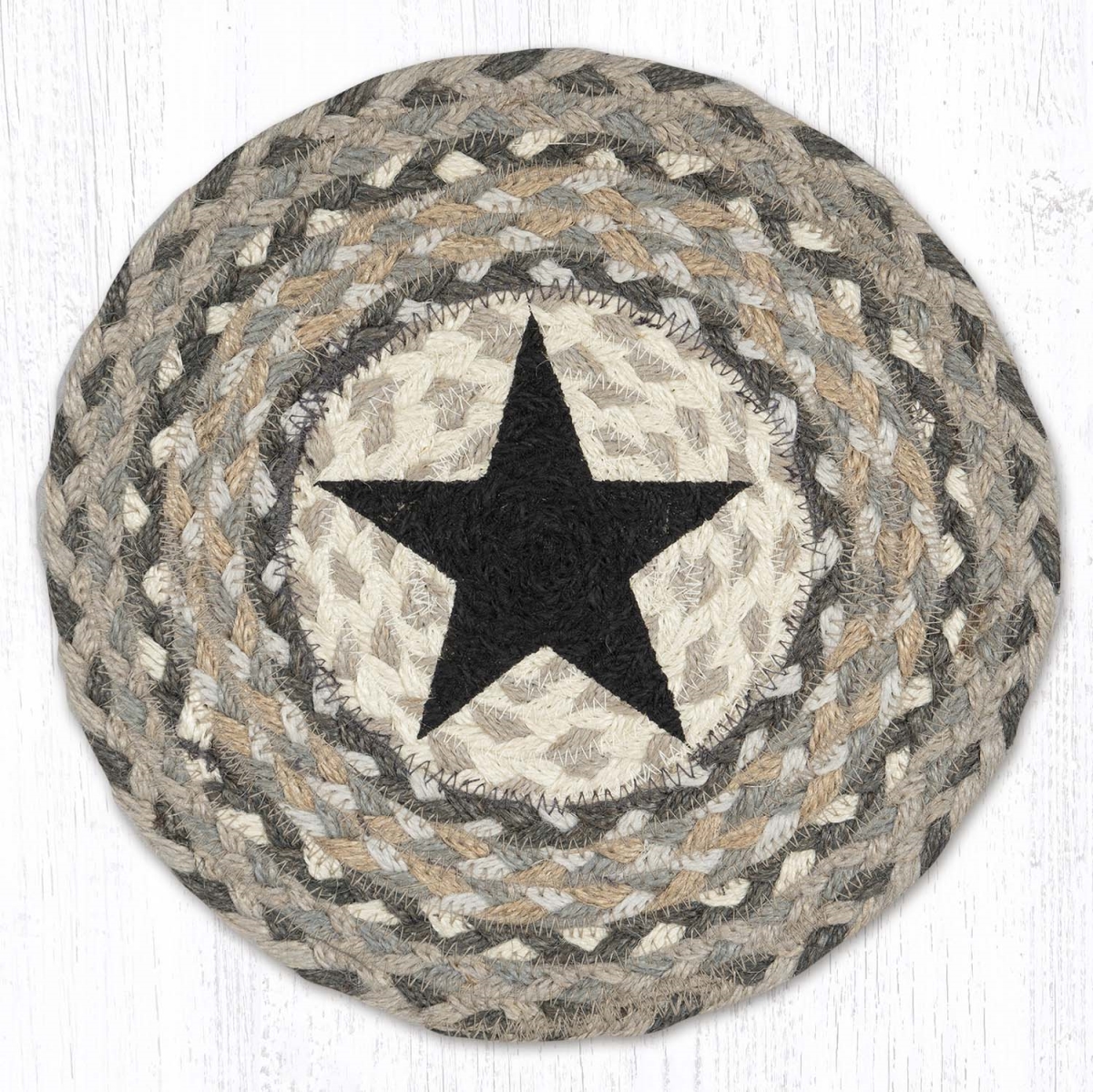 Picture of Earth Rug 80-890BS 10 x 10 in. MSPR-890 Black Star Printed Round Trivet
