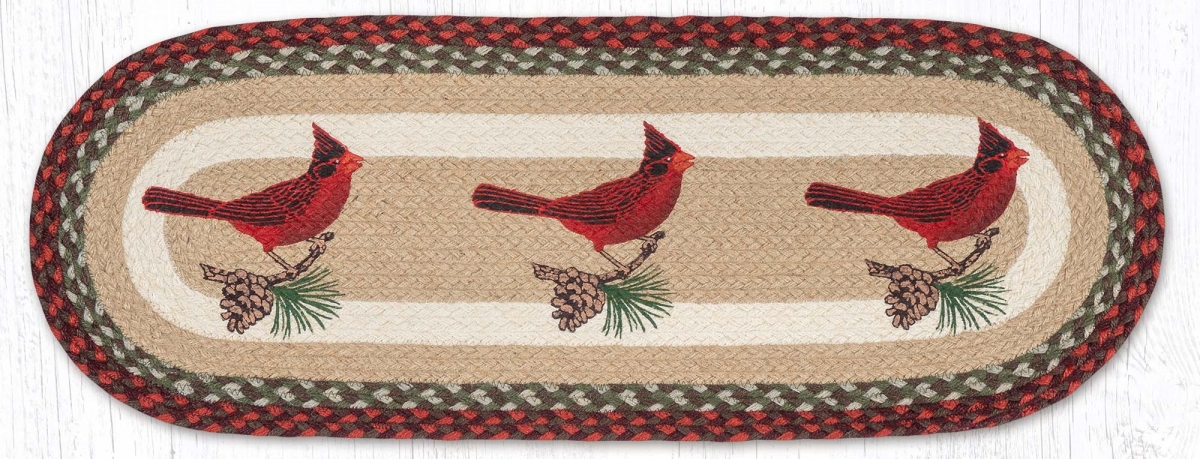 Picture of Earth Rug 68-417CP 13 x 36 in. Cardinal Pinecone Braided Oval Table Runner, Burgundy & Mustard
