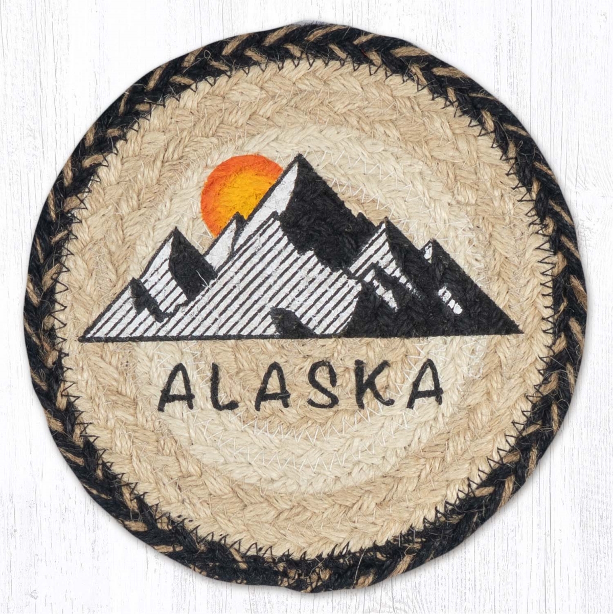 Picture of Earth Rug 79-9-093A 7 x 7 in. Alaska Braided Round Large Coaster, Multi Color