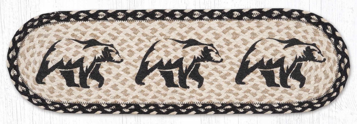 Picture of Earth Rug 49-ST430GB 27 x 8.25 in. ST-OP-430 Graphic Bear Braided Oval Stair Tread Mat&#44; Multi Color