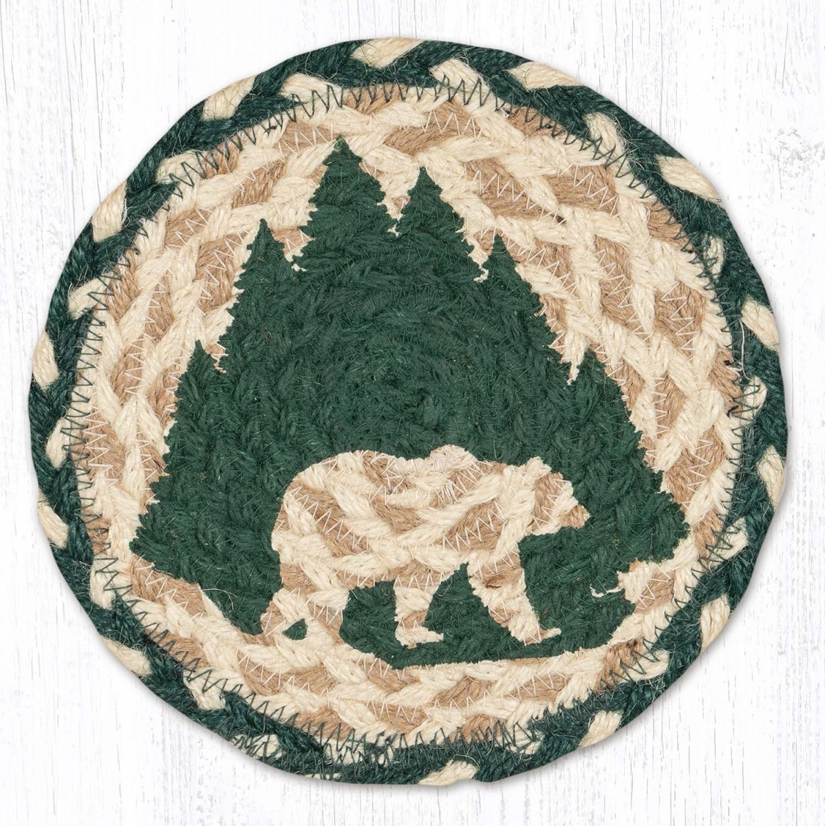 Picture of Earth Rug 79-505TLG 7 x 7 in. LC-505 Tree Line Grizzly Round Large Coaster