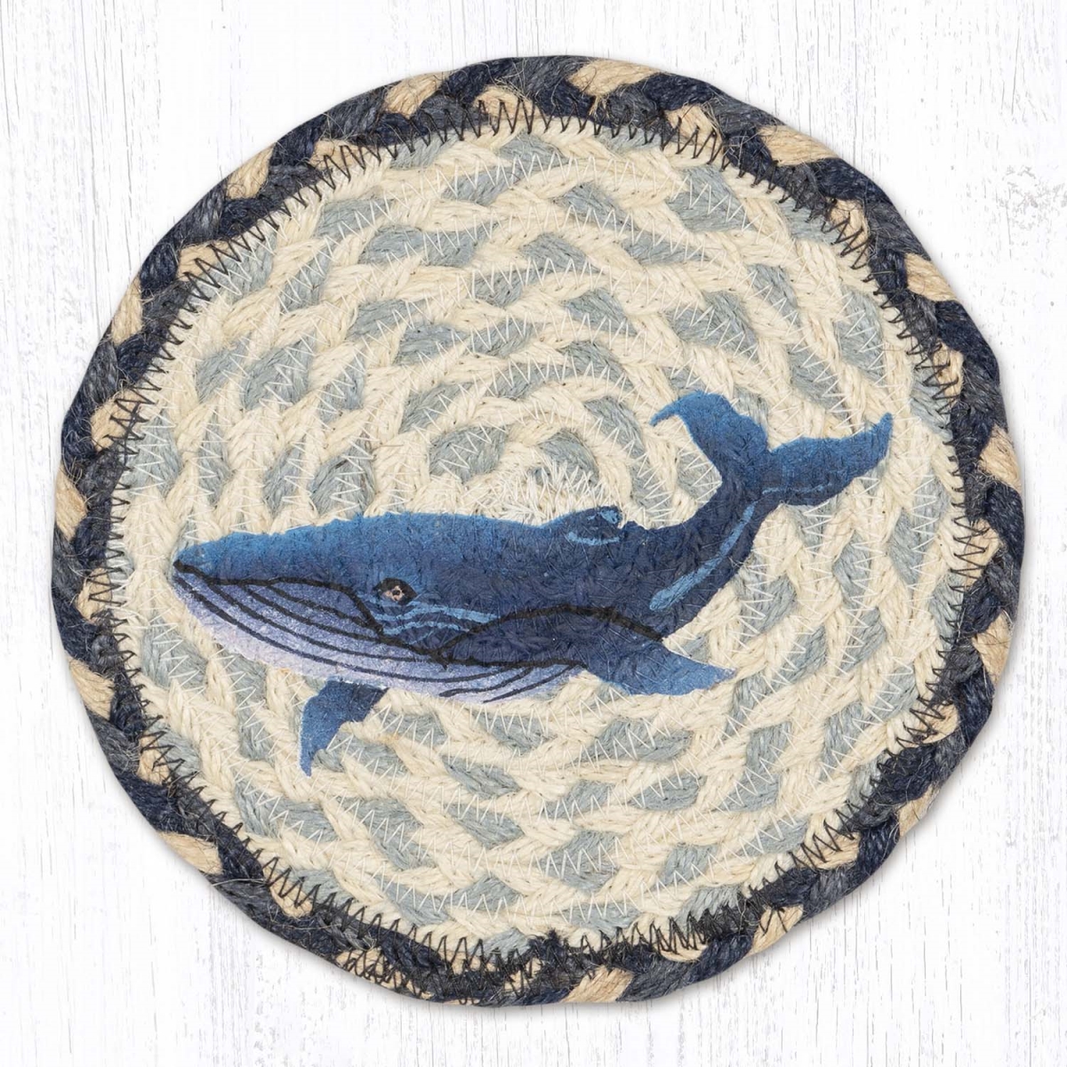 Picture of Earth Rug 79-868BW 7 x 7 in. LC-868 Blue Whale Round Large Coaster