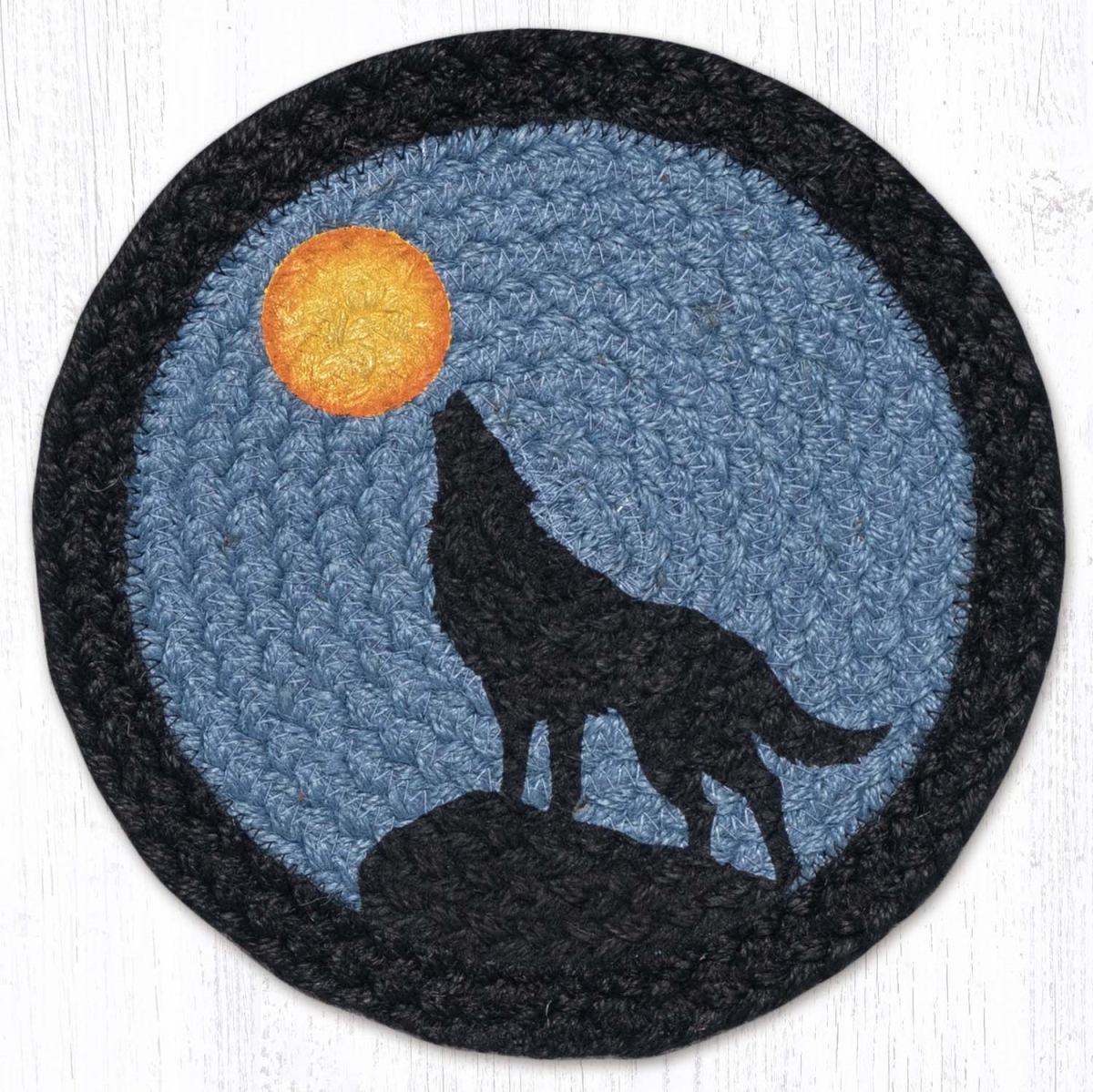 Picture of Earth Rug 80-001HW 10 x 10 in. MSPR-001 Howling Wolf Printed Round Trivet