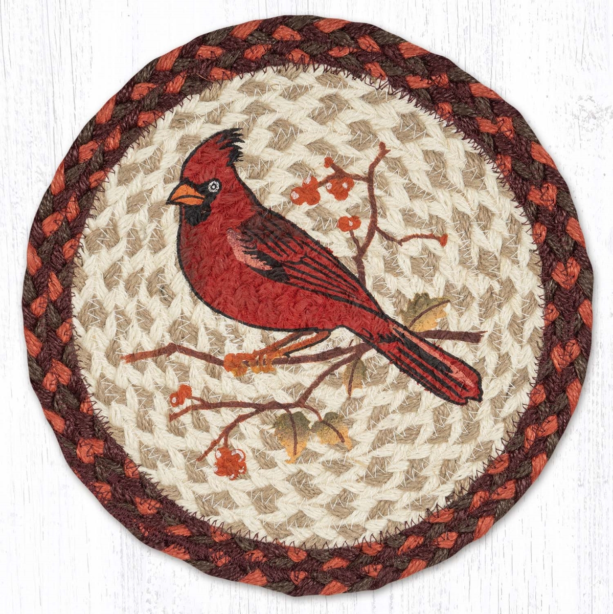Picture of Earth Rug 80-717WC 10 x 10 in. MSPR-717 Wildlife Cardinal Printed Round Trivet