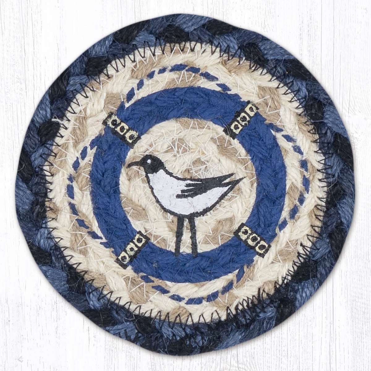 Picture of Earth Rug 31-IC443CS 5 x 5 in. Coastal Seagull Printed Braided Coaster, Multi Color