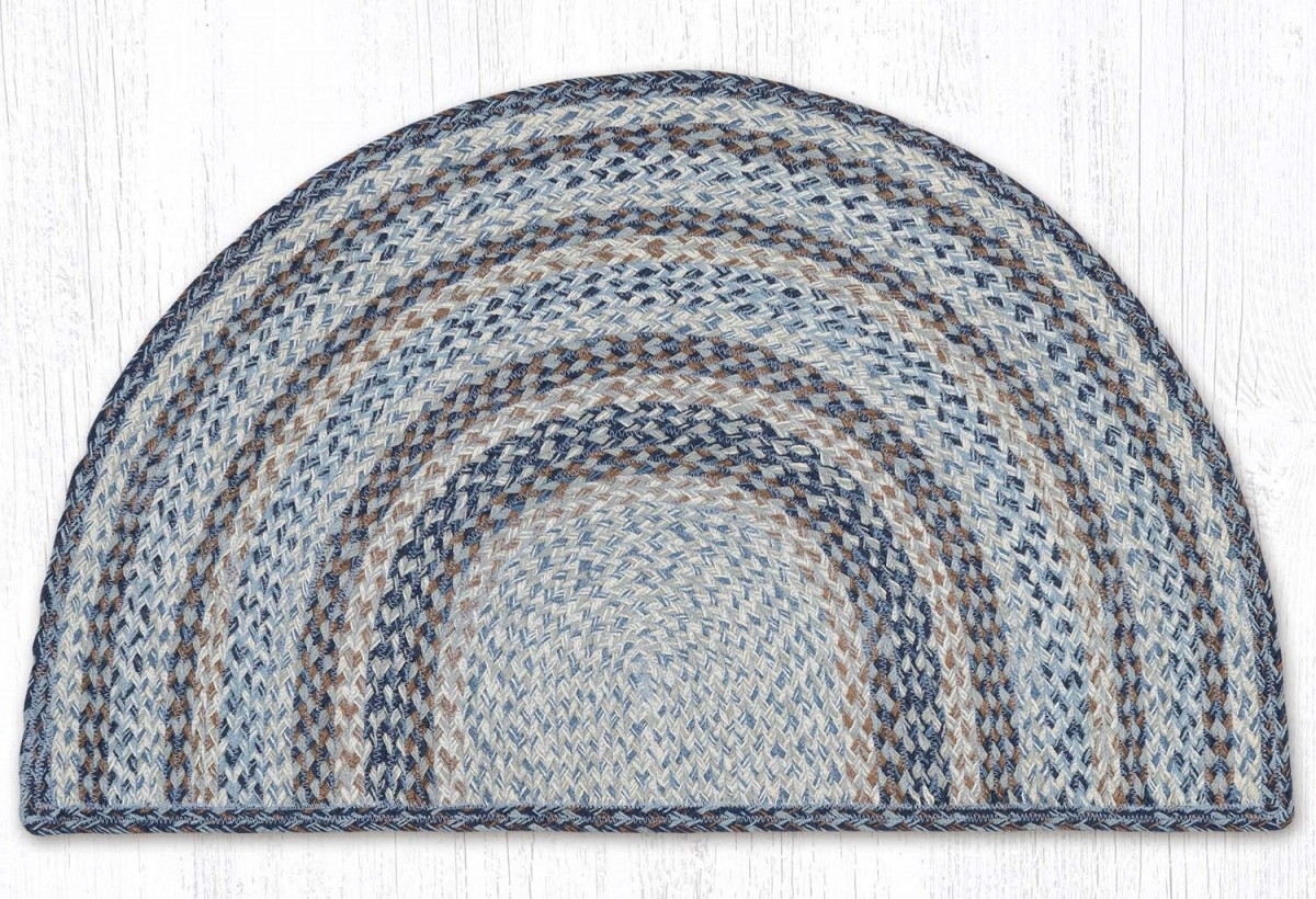 32-LG9-119 24 x 39 in. Denim Braided Large Slice Rug