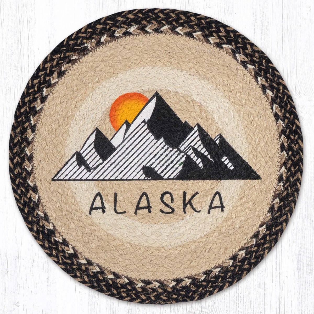 Picture of Earth Rug 57-9-093A 15 x 15 in. Alaska Printed Braided Round Placemat&#44; Multi Color