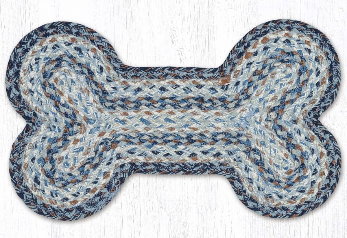 63-MD9-119DB 13 x 22 in. Denim Braided Medium Dog Bone Rug