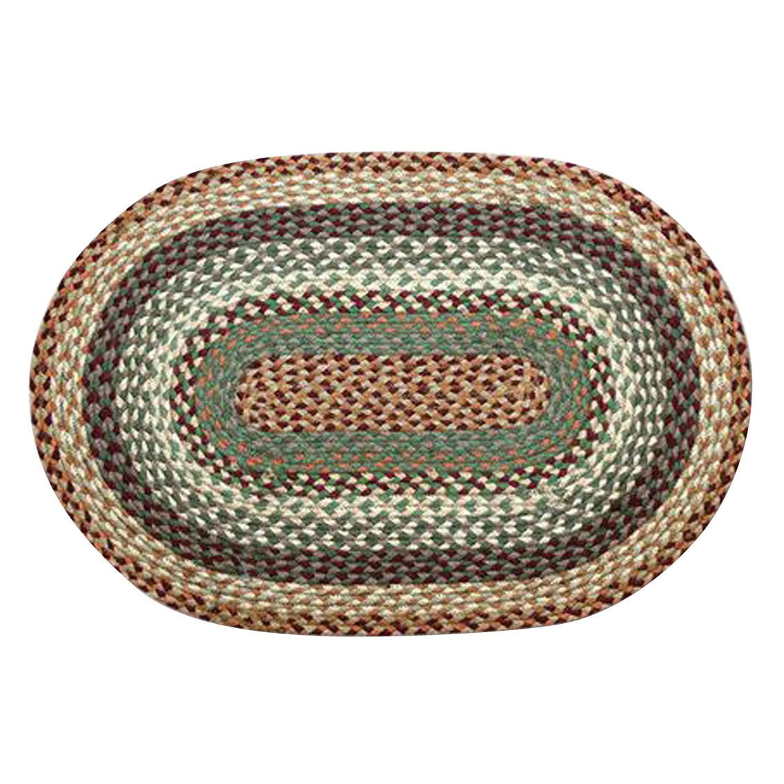 2 x 8 ft. Oval Braided Rug, Buttermilk & Cranberry