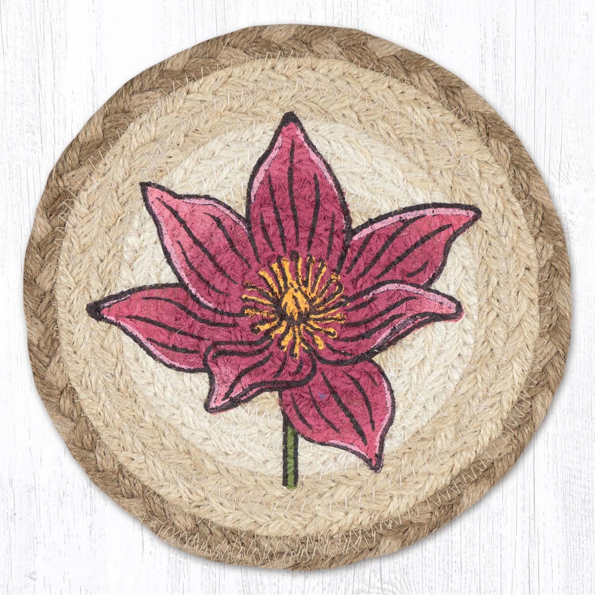 Picture of Earth Rug 79-776LI 7 x 7 in. Lily Braided Round Large Coaster, Multi Color