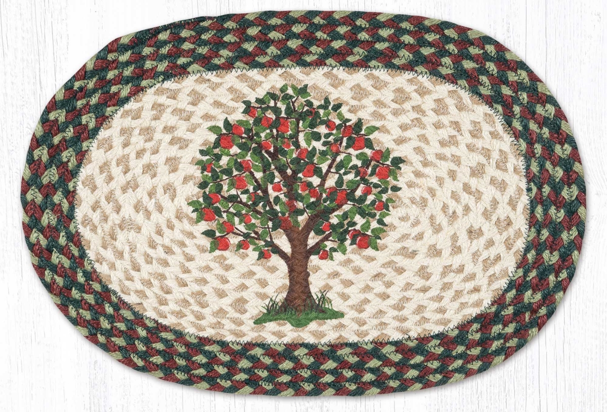 Picture of Earth Rug 48-801AT 13 x 19 in. Apple Tree Braided Oval Placemat, Multi Color