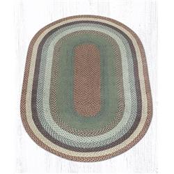 5 x 8 ft. Oval Braided Rug, Buttermilk & Cranberry