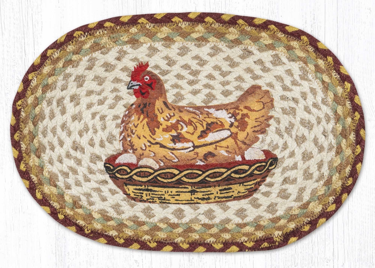Picture of Earth Rug 81-357HN 10 x 15 in. MSP-357 Hen on Nest Printed Oval Swatch Rug
