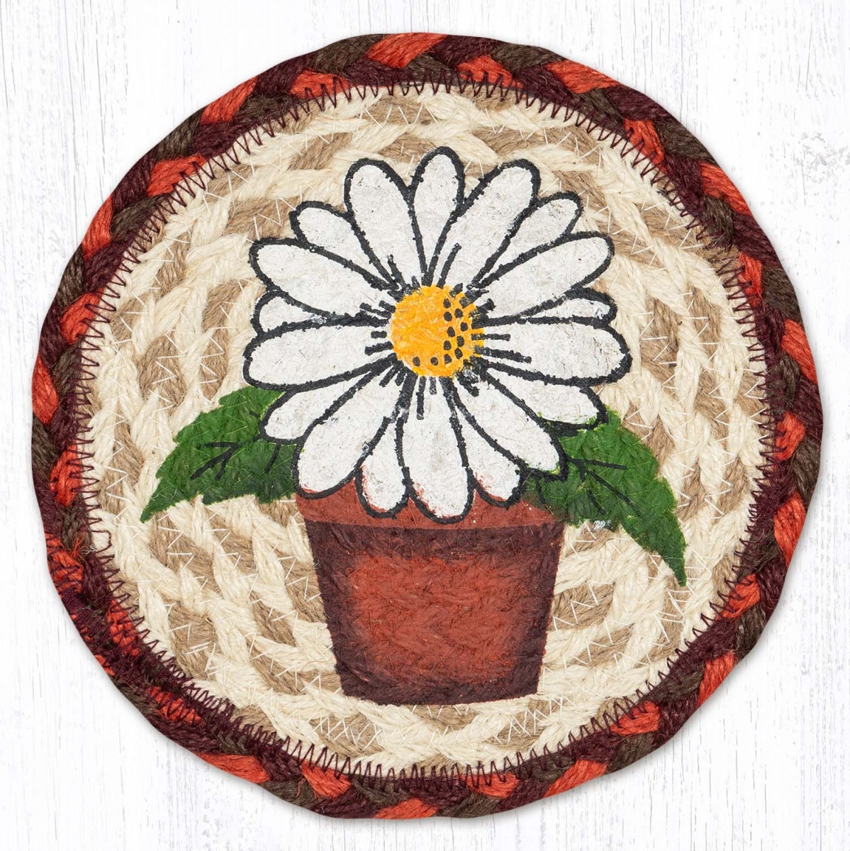 Picture of Earth Rug 79-417FP 7 x 7 in. LC-417 Flower Power Round Large Coaster