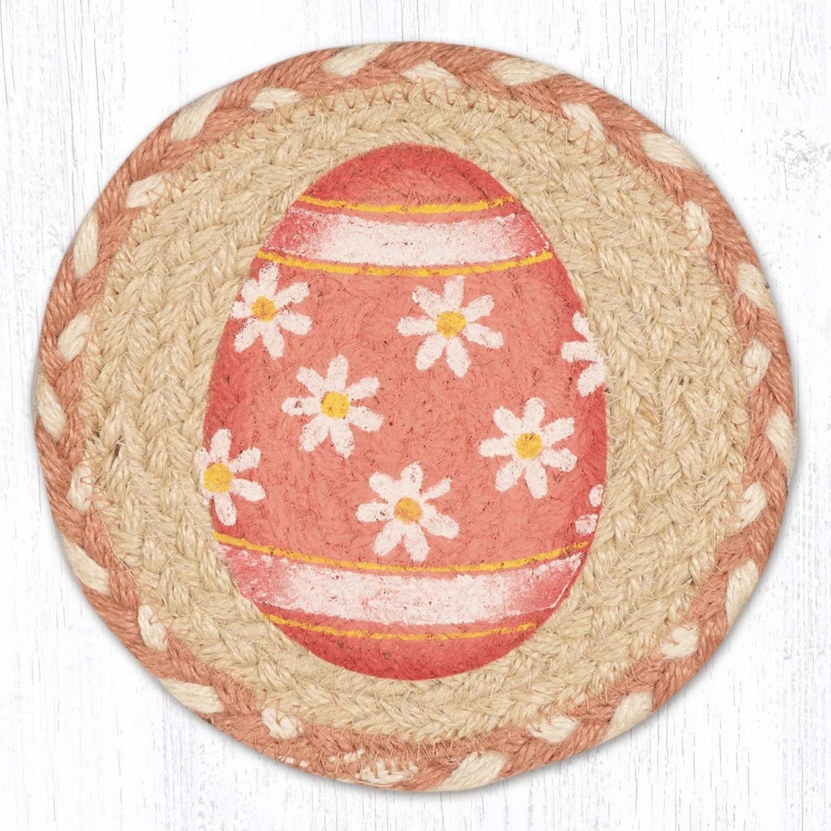 Picture of Earth Rug 79-878PE 7 x 7 in. LC-878 Pink Egg Round Large Coaster