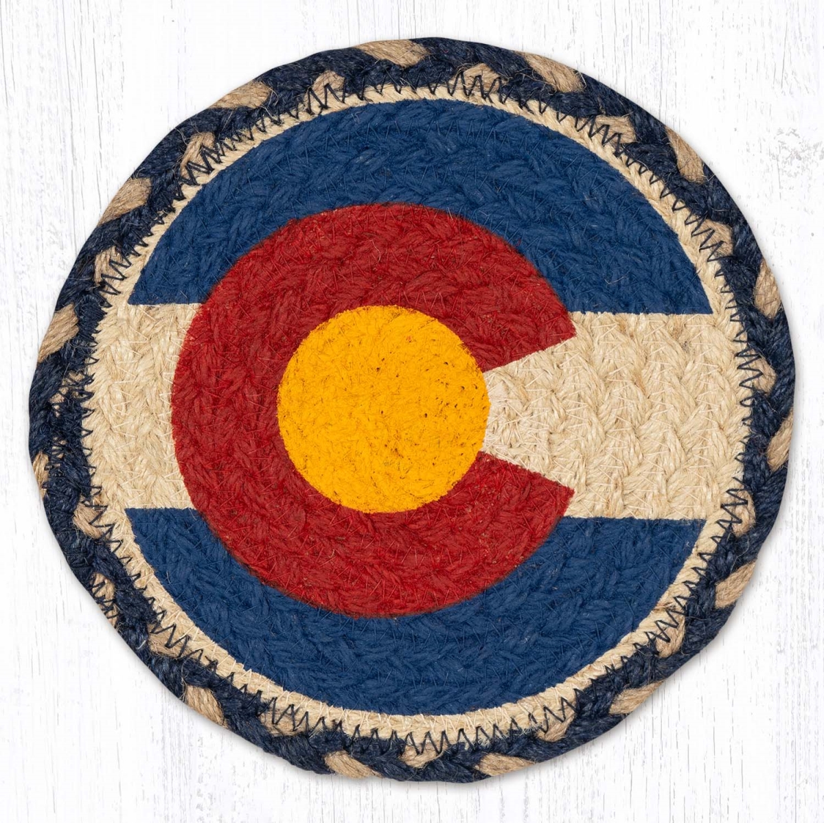 Picture of Earth Rug 79-881CF 7 x 7 in. LC-881 Colorado Flag Round Large Coaster