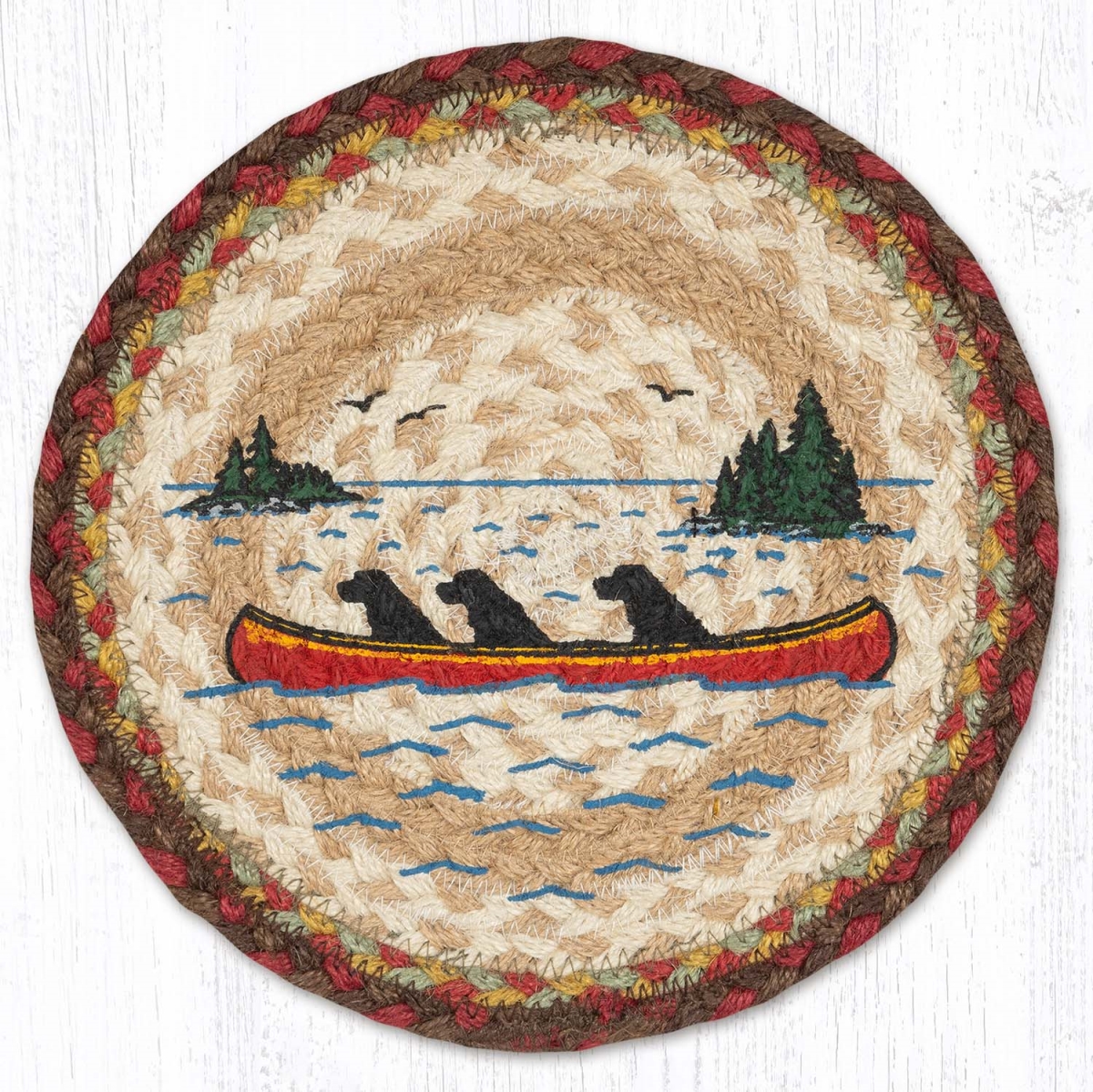 Picture of Earth Rug 80-081LC 10 x 10 in. MSPR-81 Labs in Canoe Printed Round Trivet